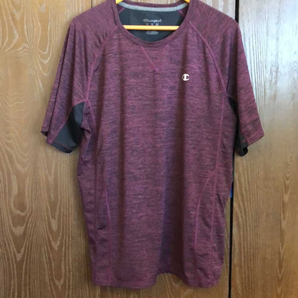 CHAMPION MENS LARGE TSHIRT - purple/black Running Yoga Casual Festival #104